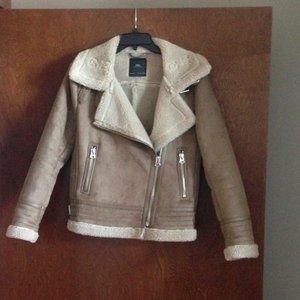 Zara Faux Suede Shearling Jacket